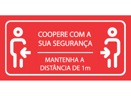 Adesivo para Piso - Mantenha Distância de 1 Metro Coopere com a sua Segurança Adesivo para Piso - Mantenha Distância de 1 Metro Coopere com a sua Segurança